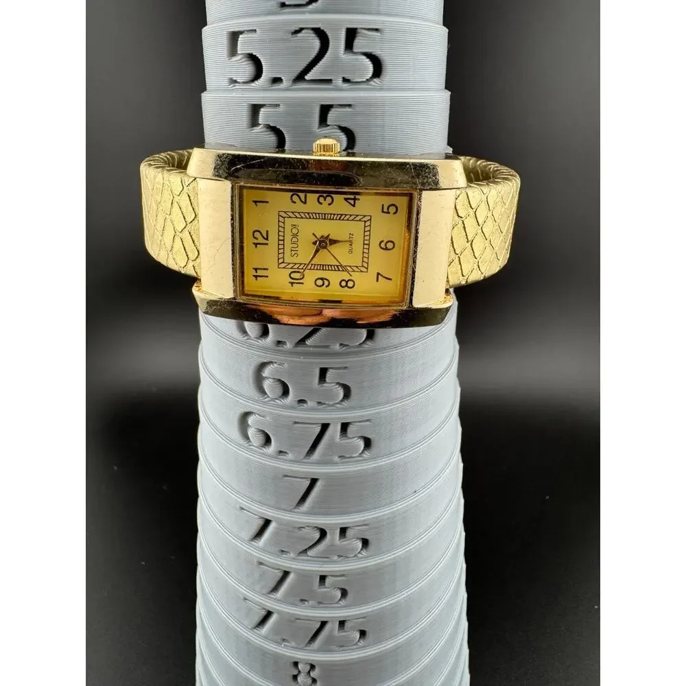 Studio Time Gold-Tone Cuff Watch, Snakeskin Texture